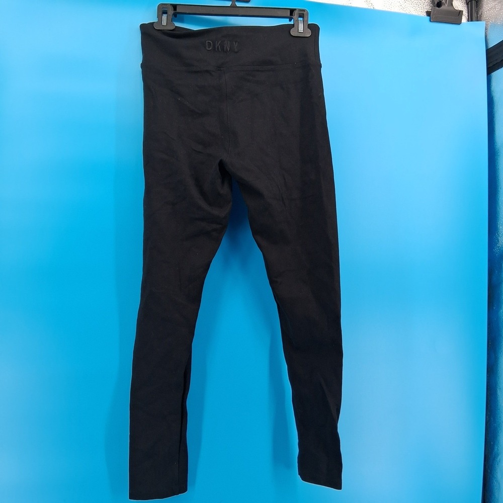 DKNY Sport Leggings Womens M Black High Rise Logo Activewear DP332209WL Pants - Picture 3 of 9